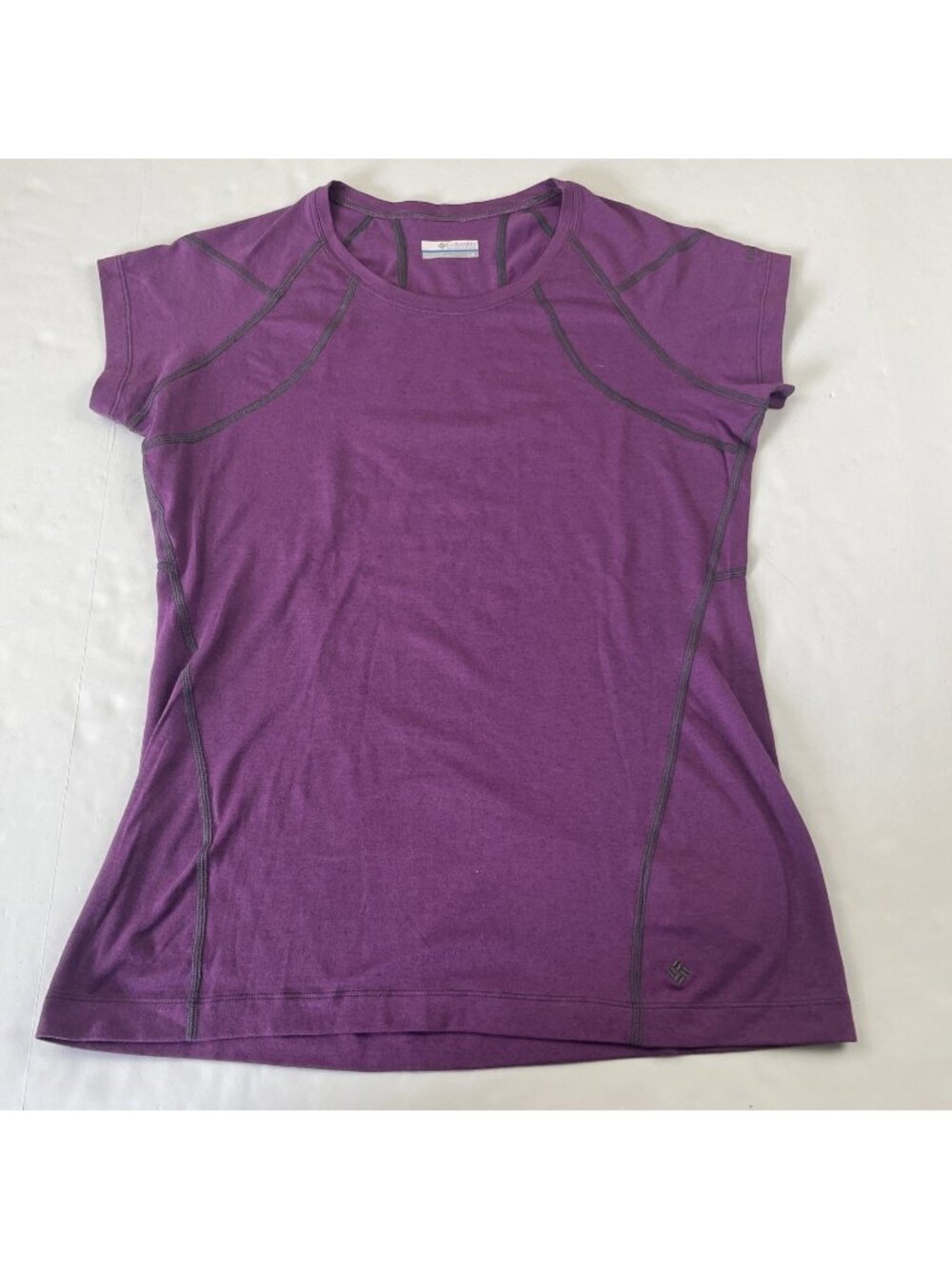 Columbia Active T-Shirt Women’s L Cotton Blend Stretch Athletic Running Purple
